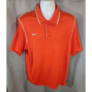 Nike Golf Dri Fit‎ Mens Polo Orange Size Extra Large Short Sleeve Polyester
